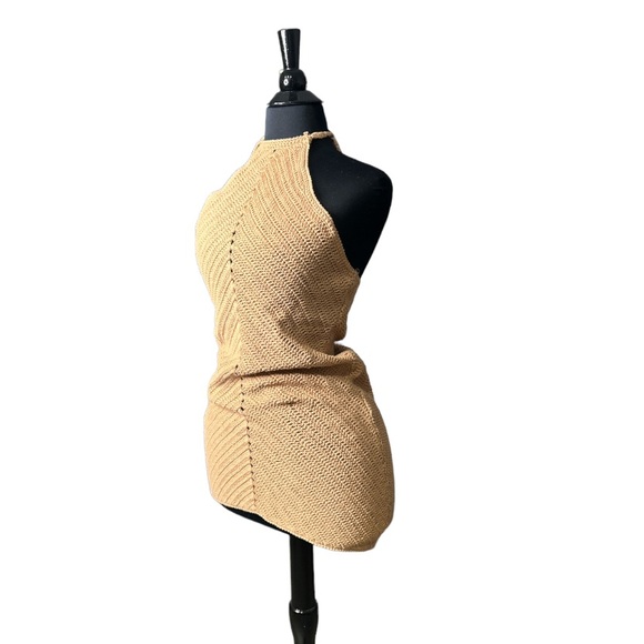 Lovers and Friends Equator Crochet Halter Dress in Tan - Picture 7 of 11